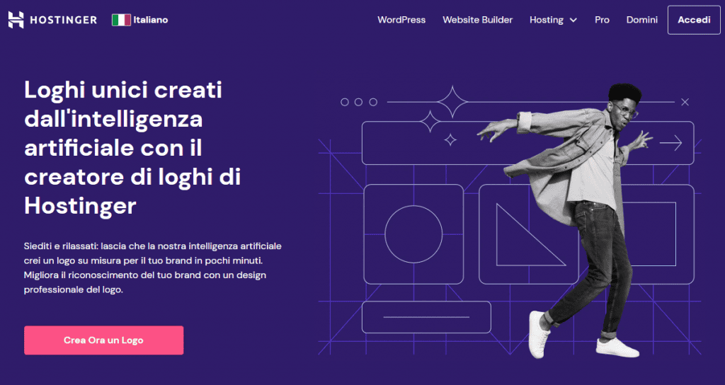 Homepage del Logo Maker di Hostinger