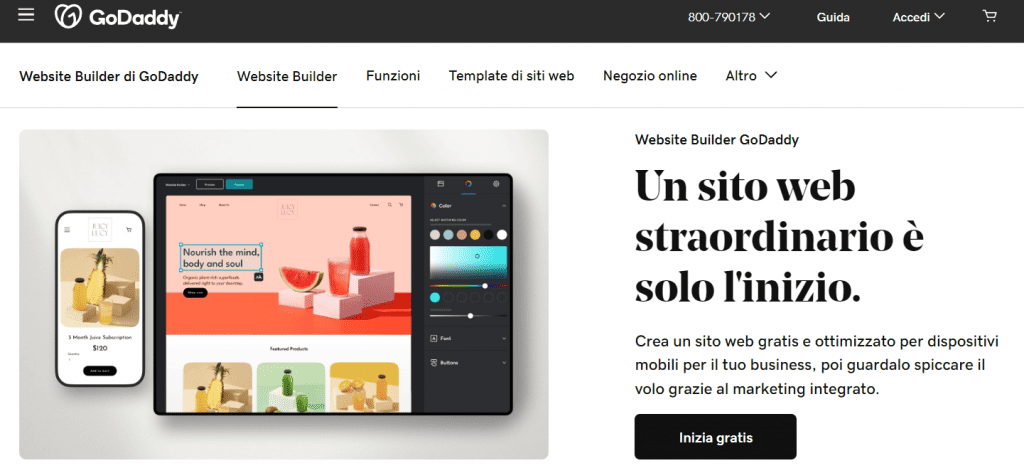 Website builder di GoDaddy