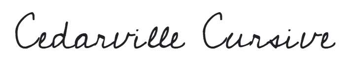 Un esempio del carattere tipografico Cedarville Cursive