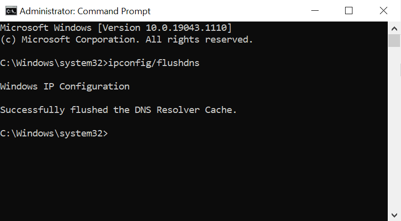 Svuotare il DNS nel prompt dei comandi.