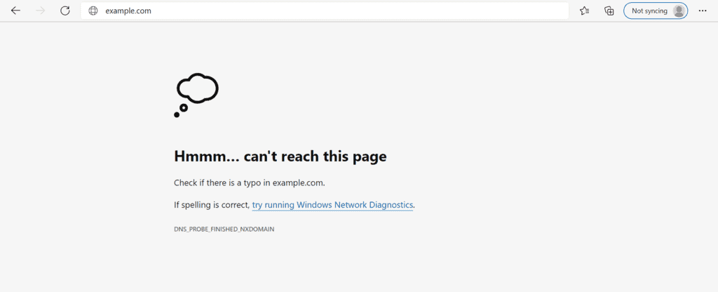 Errore DNS_PROBE_FINISHED_NXDOMAIN su Microsoft Edge