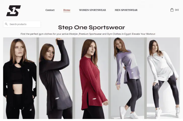 Un esempio di negozio online che vende abbigliamento sportivo