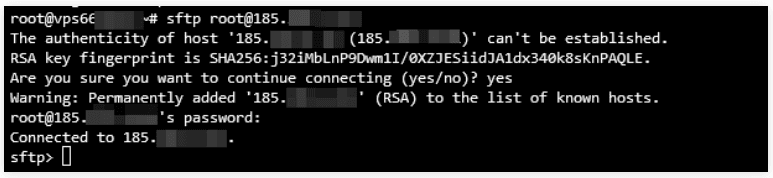 La connessione SFTP in un client SSH