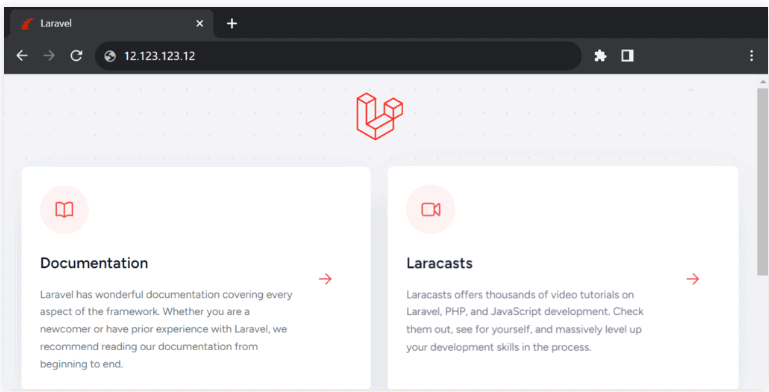 Pagina di benvenuto Laravel
