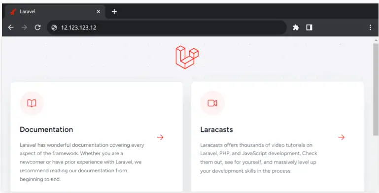 Pagina di benvenuto Laravel
