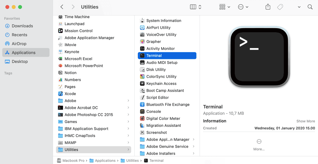 App Terminal su Mac