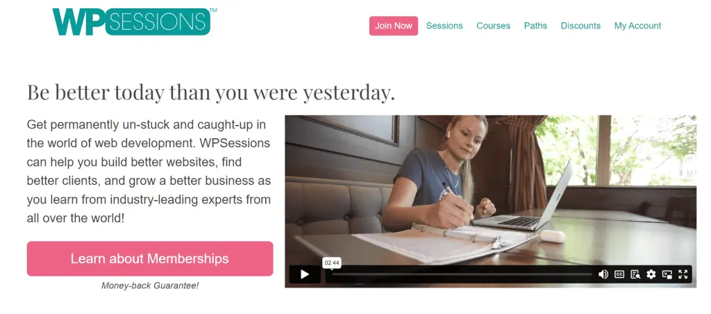 Homepage di WP Sessions