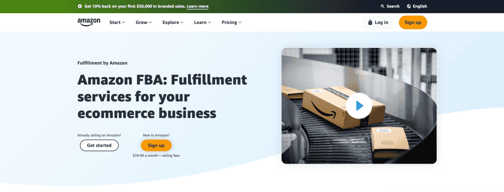 Homepage di Fulfillment by Amazon (FBA)