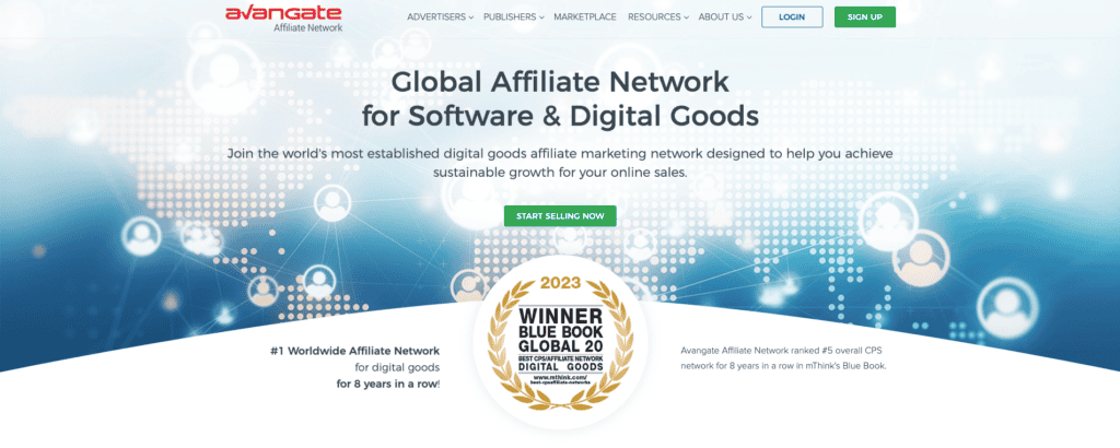 Homepage di Avangate Affiliate Network